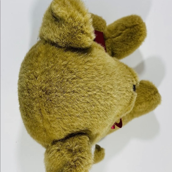 Vintage NBC NYC Teddy Bear Plush Sweater Stuffed Animal Brown Red Bow 17” Toy - Picture 7 of 9